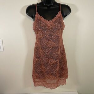 Victoria's Secret Mauve  Lace Open-Back Slip, One Piece, SIZE M